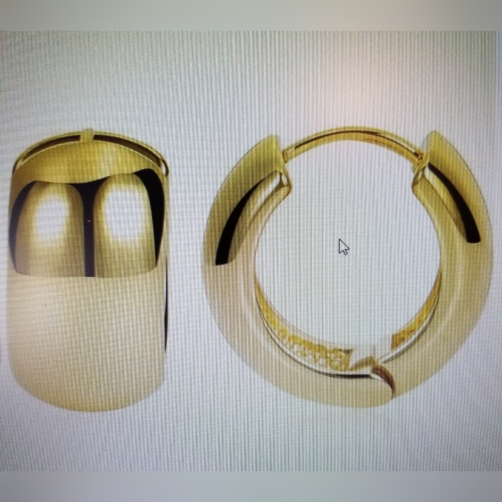 Gold chunky huggie earrings